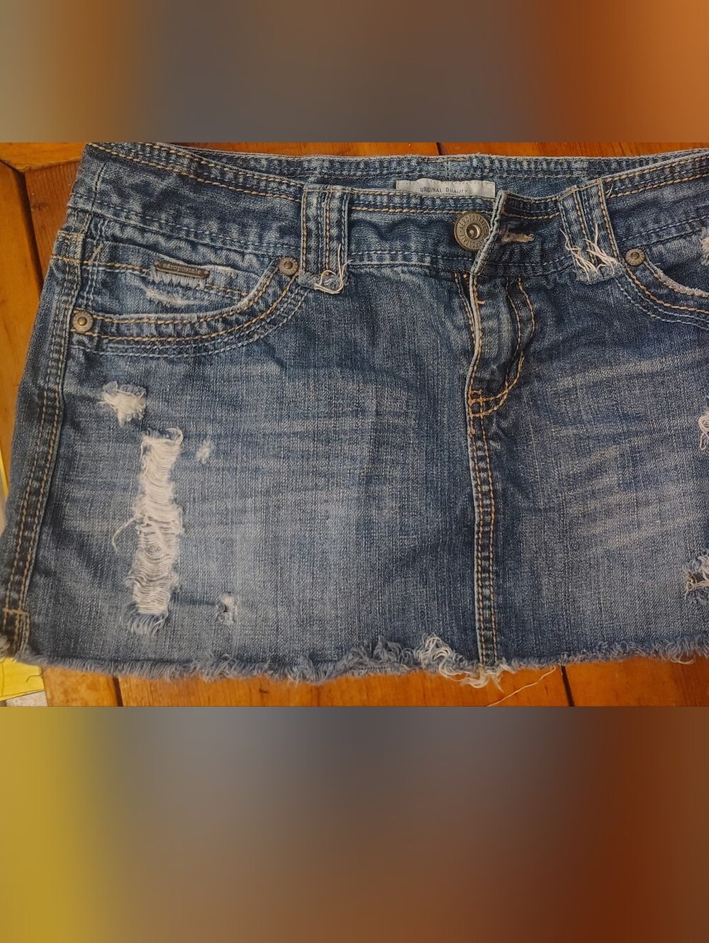 Aeropostale Distressed Denim Mini Skirt